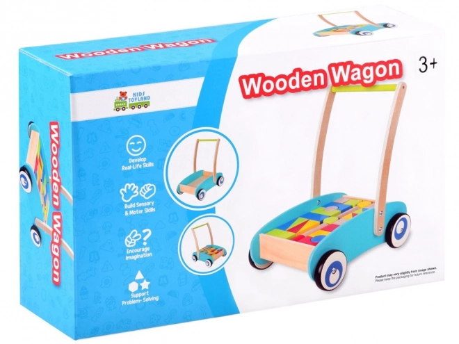 Wooden Walker with Blocks for Children