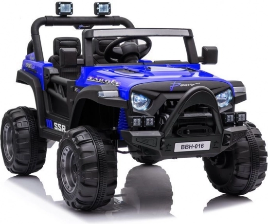 Kids' 12V electric ride-on car in blue with EVA wheels and remote control