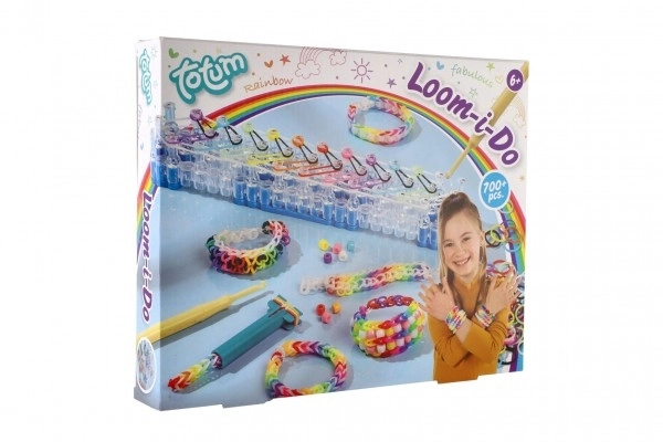 Maak je eigen armband 700+ stuks elastiekjes, kralen + gereedschap + weefgetouw voor armbanden in doos 30x24cm