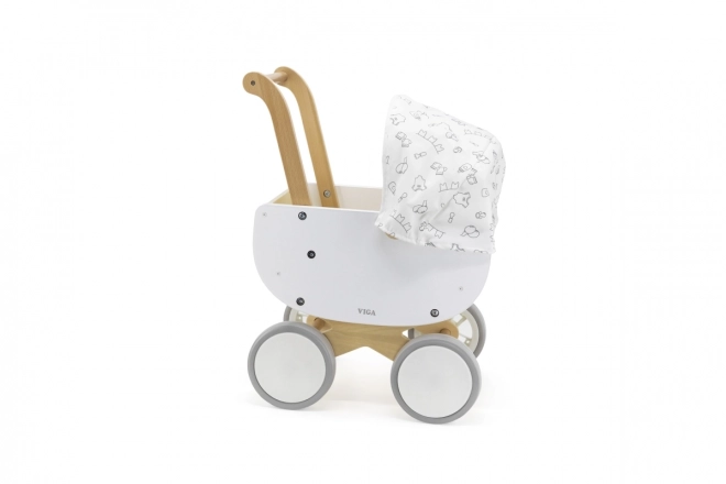 Houten diepe kinderwagen