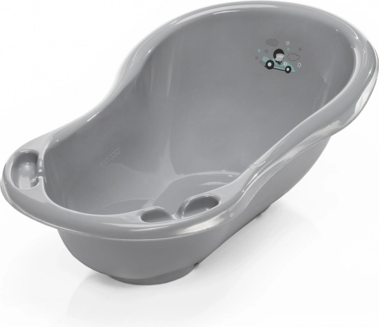 Baby bath 84 cm "Racer" with plug, Grey/Mint