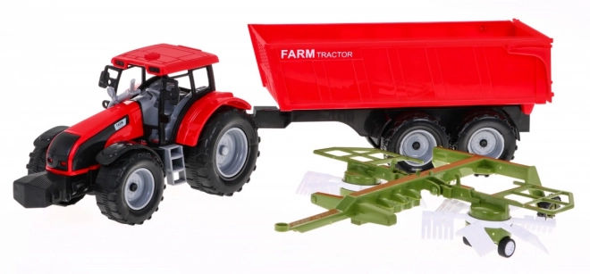 Tractor met hooibak kiepwagen voor kinderen 3+ Beweegbare onderdelen + Wrijvingaandrijving