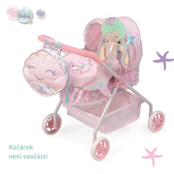 DeCuevas 20041 Pluche Pop 2-in-1 OCEAN FANTASY - 36 cm met Wieg