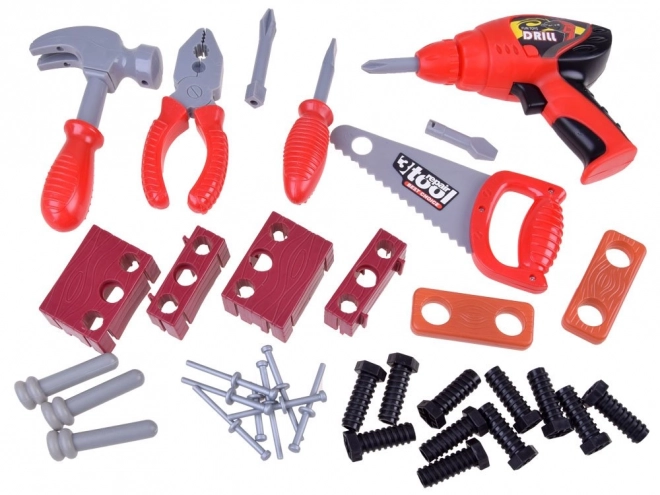 Kinder werkbank met gereedschap