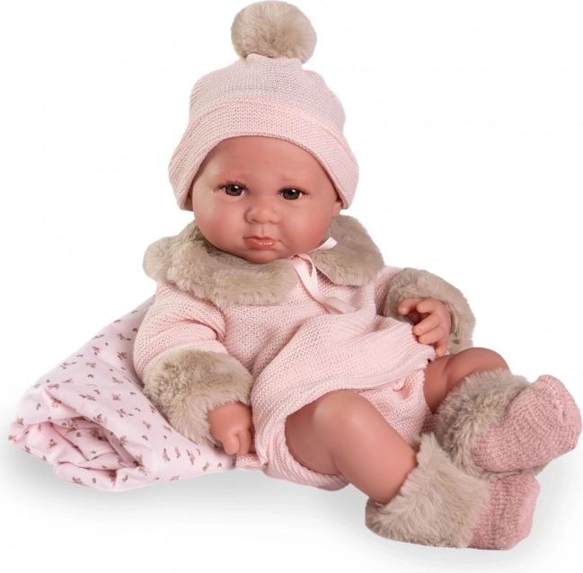 Echte baby pop Luca met een volledig vinyl lichaam 42 cm