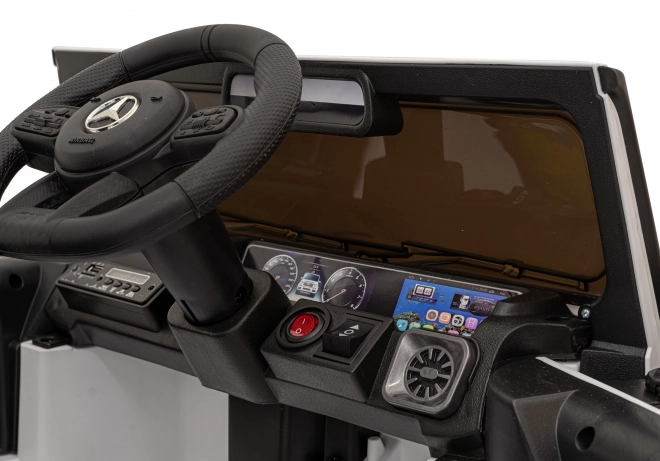 Mercedes AMG G63 voor kinderen wit + afstandsbediening + MP3 LED + langzame start + EVA + gordels
