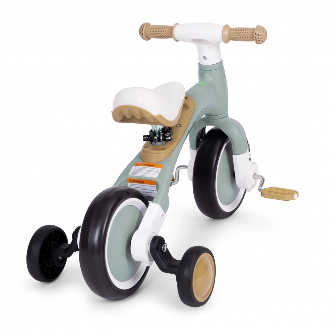 Balansfiets met pedalen - trainingszijwielen 3in1 ECOTOYS – Groene