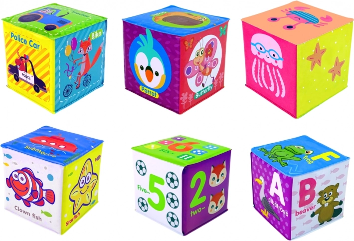 Cubes en mousse éducatifs pour bébés – puzzle coloré, 6 pcs