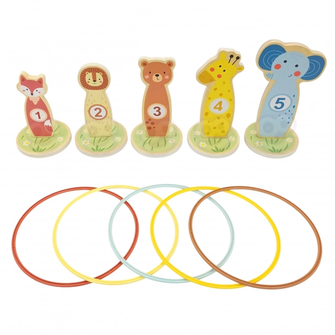 Jeu de précision en bois avec anneaux Tooky Toy