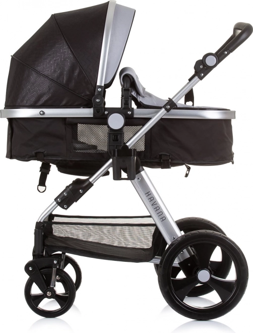 CHIPOLINO Kombinierter Kinderwagen HAVANA 2in1 Obsidian – Silber