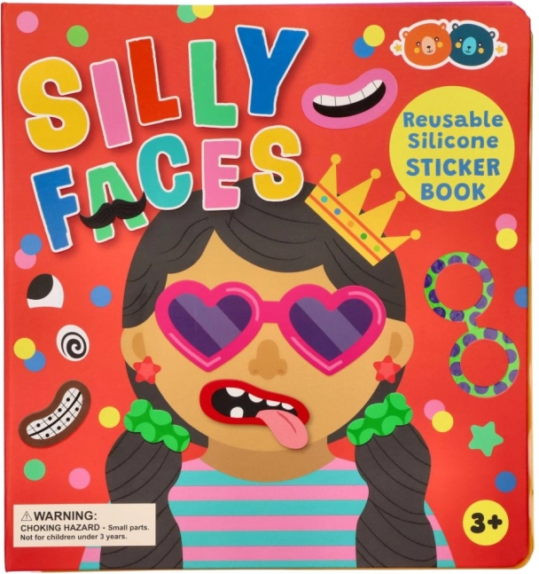 Autocollants en silicone avec livret – visages marrants