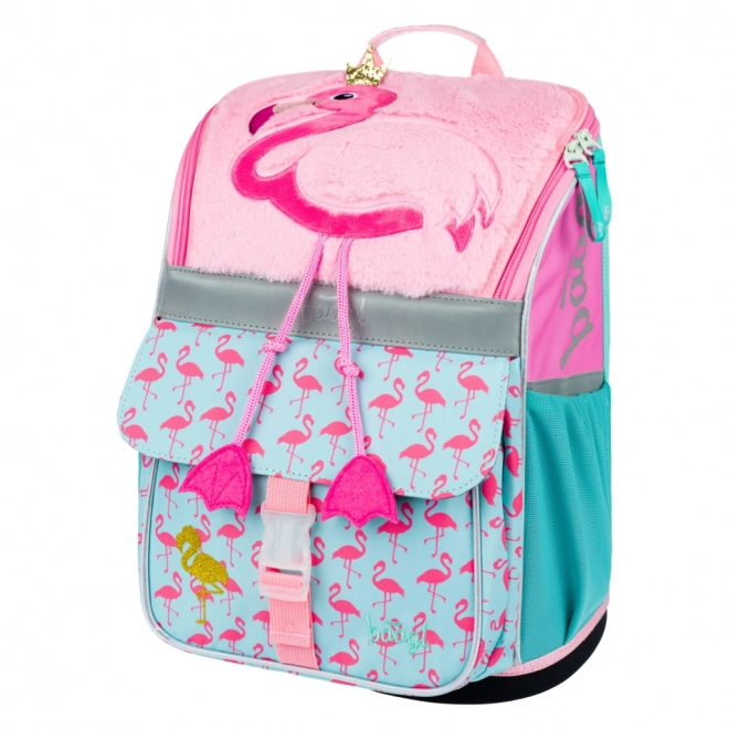 Schooltas met flamingopatroon