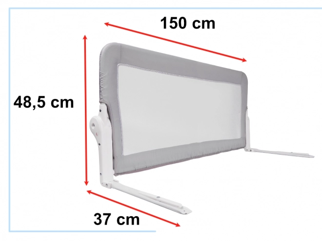 Veiligheidsrekje voor bed 150 cm grijs