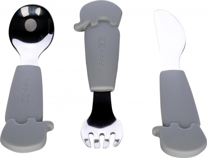 FreeON stainless steel cutlery set gray