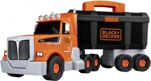Vrachtwagen met gereedschap en boormachine BLACK+DECKER, bouwset voor kinderen 43 cm