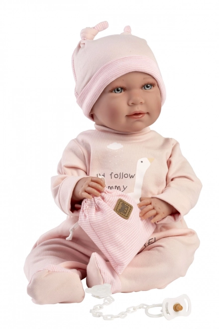 Llorens 74108 NEW BORN - realistische babypop met geluiden en zacht stoffen lichaam - 42 cm
