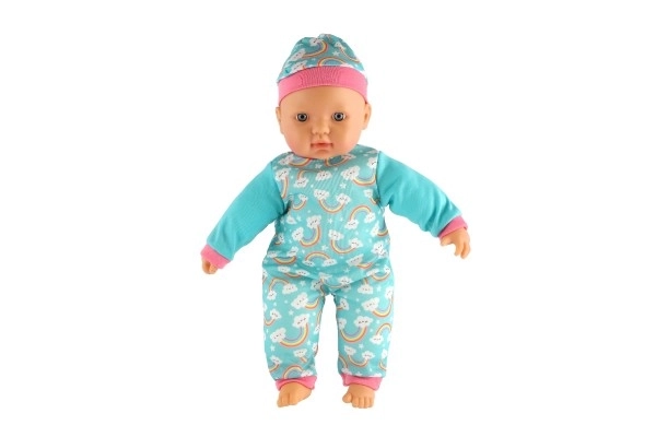 Poppenbaby 40cm zacht lichaam met flesje en fopspeen in doos 41x19x12,5cm