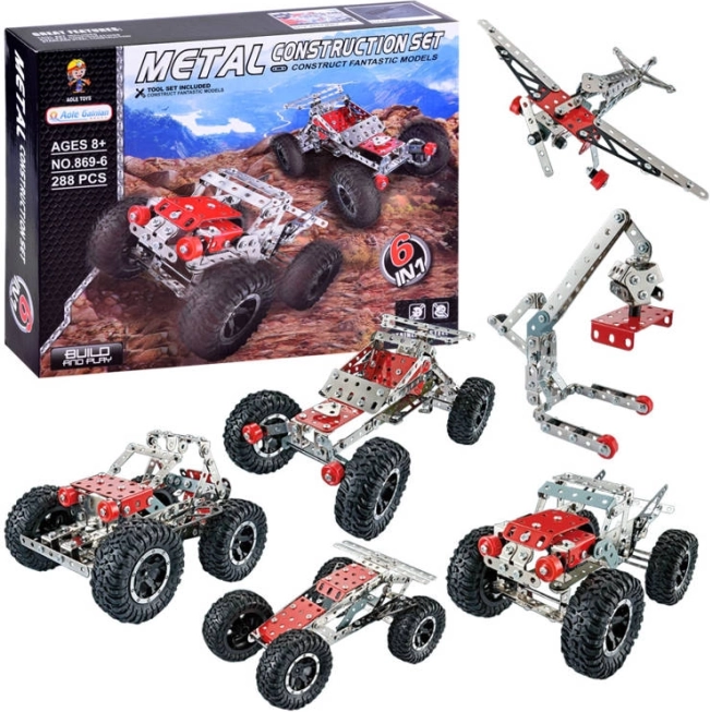 Metal construction blocks 288 pcs 6-in-1 ZA3870
