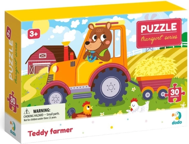 Puzzel DODO vervoer: boer teddy, 30 stukjes