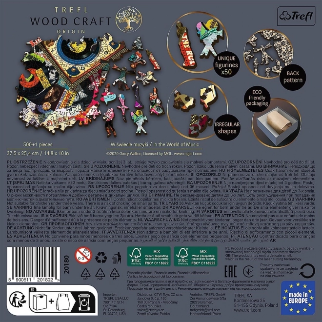 TREFL wooden double-sided puzzle In the World of Music 501 pieces