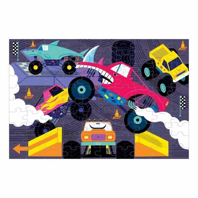 Puzzle Gloeiende Monster Trucks van Mudpuppy - 100 Stukken