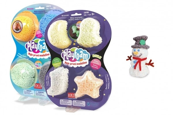 Kugelmodelliermasse PlayFoam - Set 1+1 mit 4 farbigen und 4 leuchtenden Modelliermassen