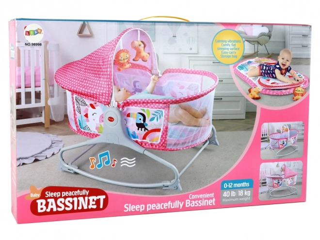 Multifunctioneel Kinderbed met Schommel 2in1 in Roze Kleur