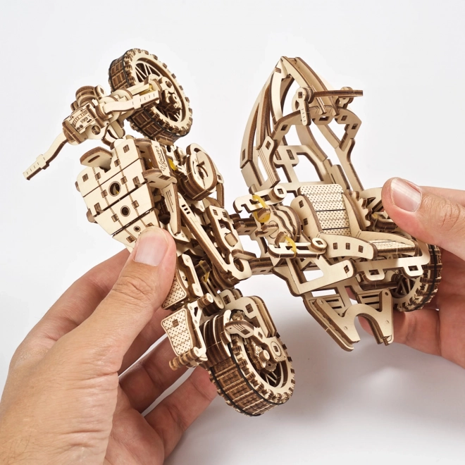 Ugears 3D-puzzel Motorfiets met zijspan 380 stuks