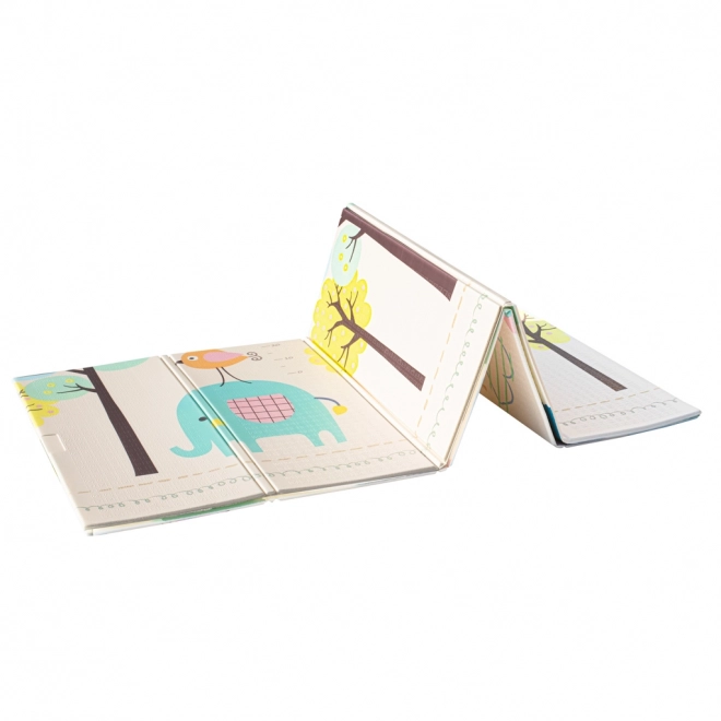 Educatieve dubbelzijdige opvouwbare schuimlaag 179x198 olifanten/plaatjes