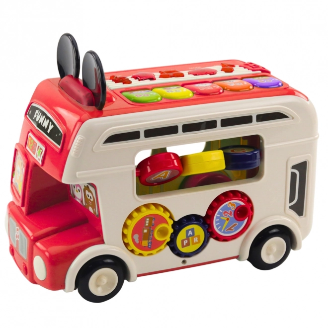 Interactive Educational Bus with Sounds and Lights Red