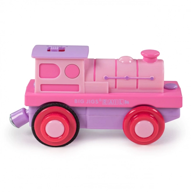 Bigjigs Rail Elektrische Locomotief Sterke Roze