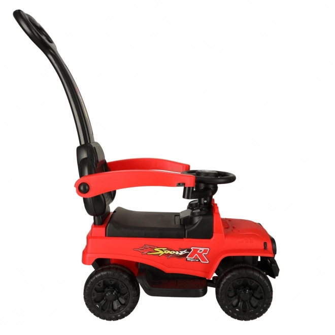 Terreinloopwagen met duwstang, lichten en geluid rood