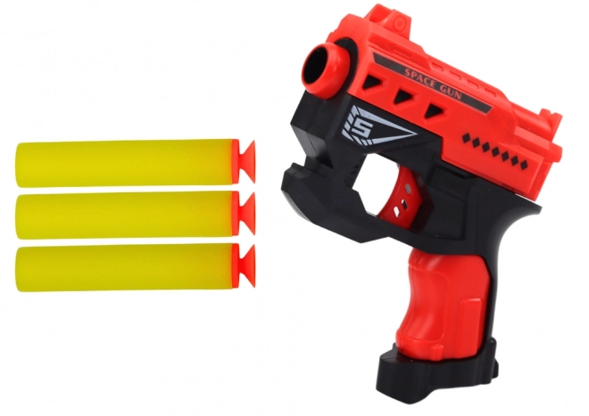 Mini schuimgeweer met zuignappen rood