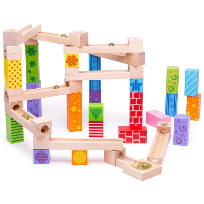 Bigjigs Speelgoed Houten Knikkerbaan Gekleurd