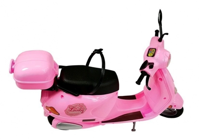 Doll on Pink Scooter with Helmet, Long Hair