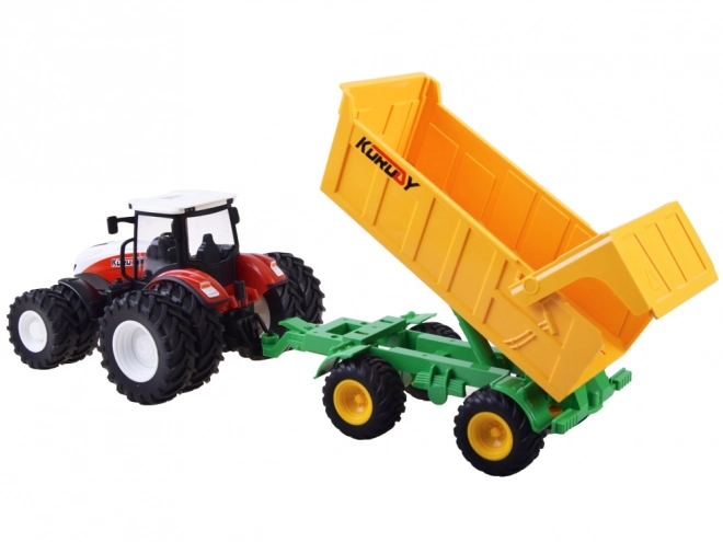 Afstandsbediende tractor met rubberen wielen + aanhanger RC0601