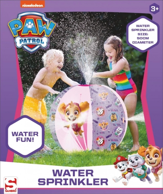 Opblaasbare water sproeibal 50 cm Paw Patrol roze