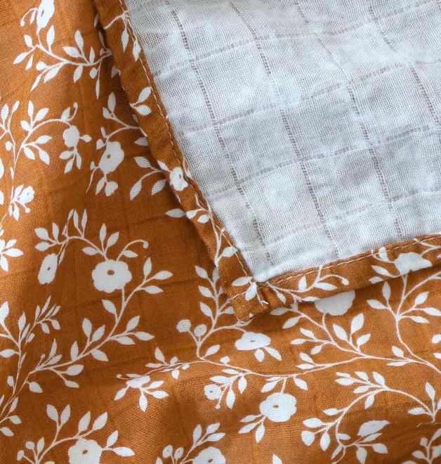 Grande serviette en mousseline XL blossom – Caramel