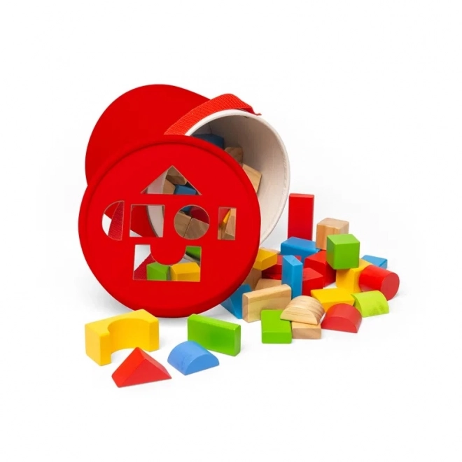 Bigjigs Speelgoed houten blokken en sorter in trommel