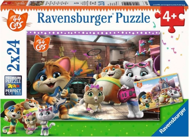 RAVENSBURGER 44 Cats Children's Puzzles – 2×24 pieces