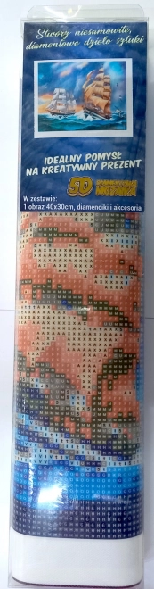 Diamantschilderen zeilboot 30x40 cm