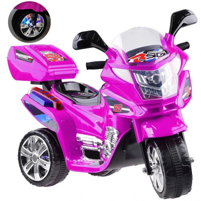Moto de sport pour enfants avec éclairage LED coloré – Rose