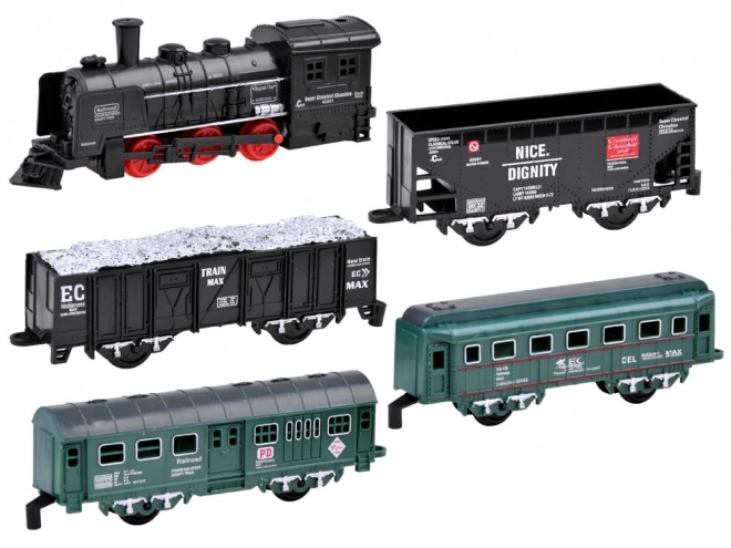 Elektrische treinset met locomotief en wagons