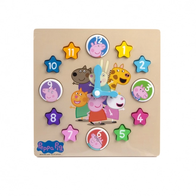 Wooden Learning Clock Peppa Pig