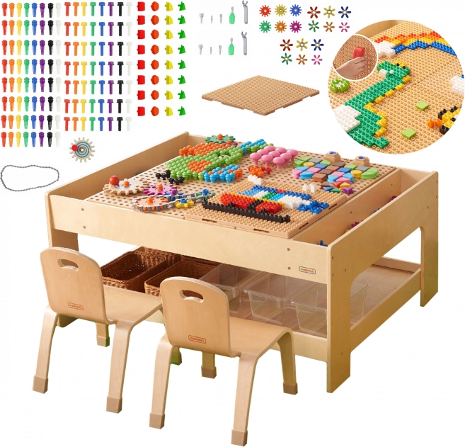 Masterkidz houten educatieve tafel met STEM Wall-accessoires