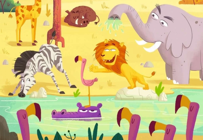 RAVENSBURGER Puzzel&Speel: Safari 2x24 stuks