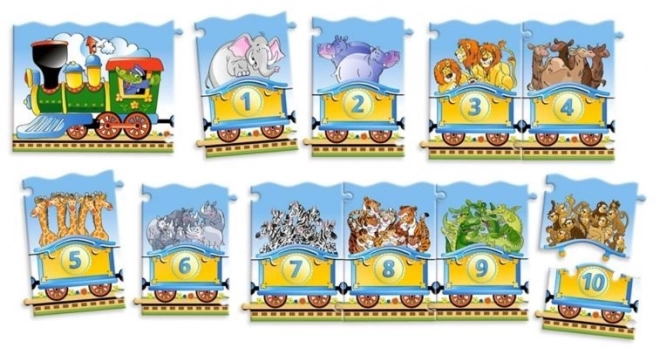 Educatieve puzzel met trein 21 stukken