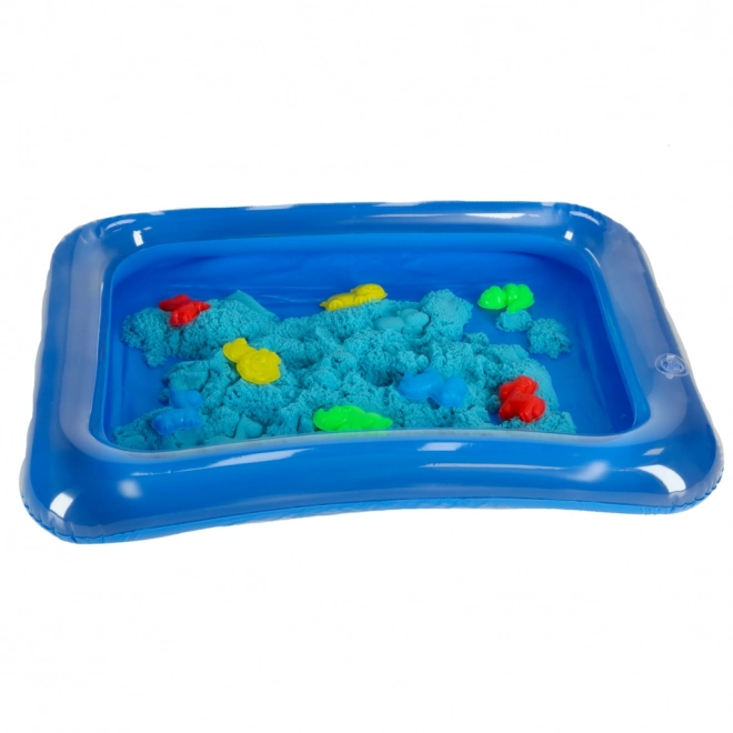 Kinetisch zand beige 1 kg met vormpjes – Blauw