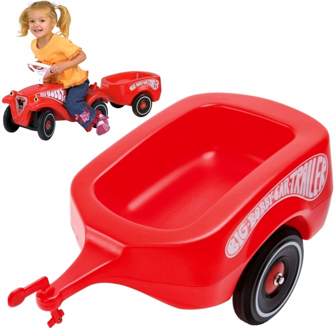 Aanhangwagen voor de loopauto BIG Bobby Car rood