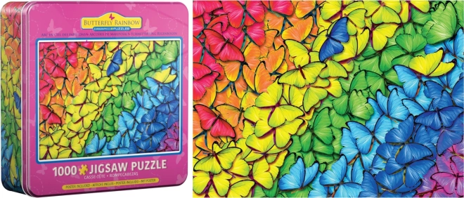 EUROGRAPHICS puzzel Vlinderregenboog 1000 stukjes in een blikken doos